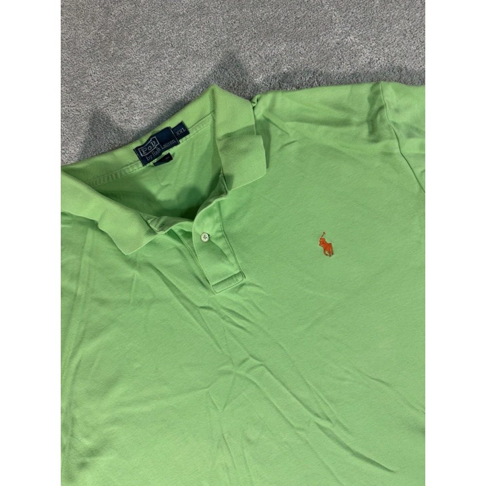 Polo‎ Ralph Lauren Vintage Polo x-Large Green Soft Touch Orange Pony Preppy